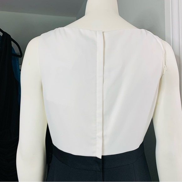 Formal Full Length Dress Gown Black White Beaded New 250$ 8 us Medium - Picture 7 of 11